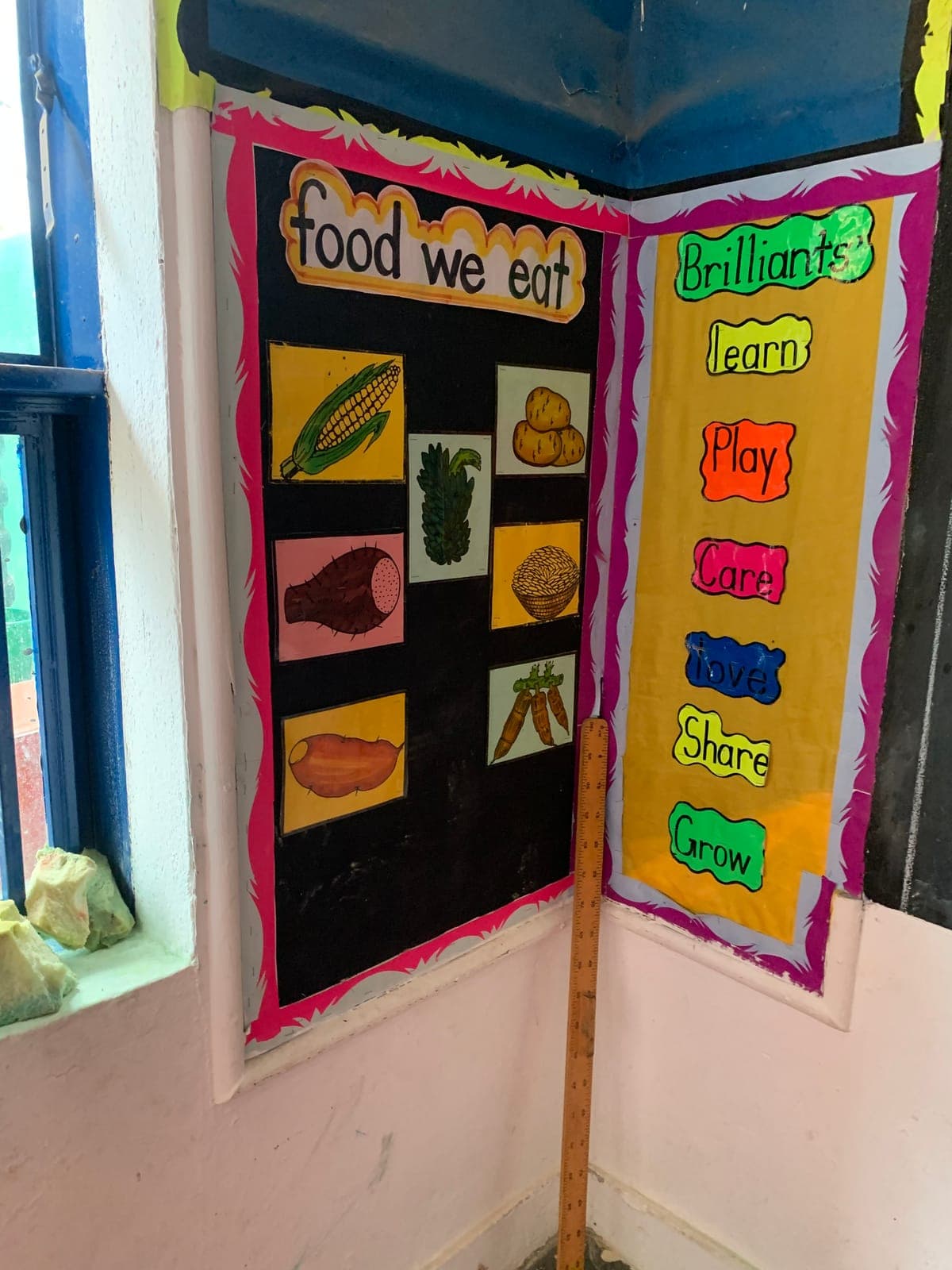 The 'Food we eat' corner in the nursery room