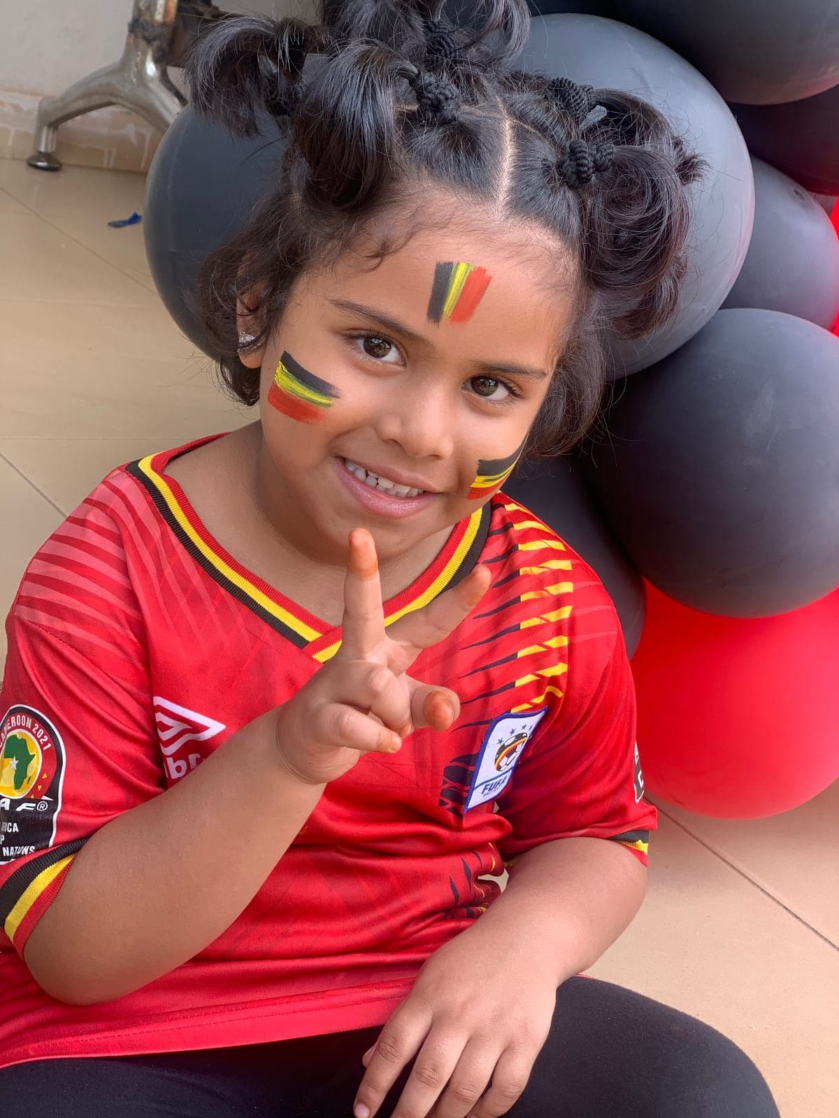 Face paint in the national colours