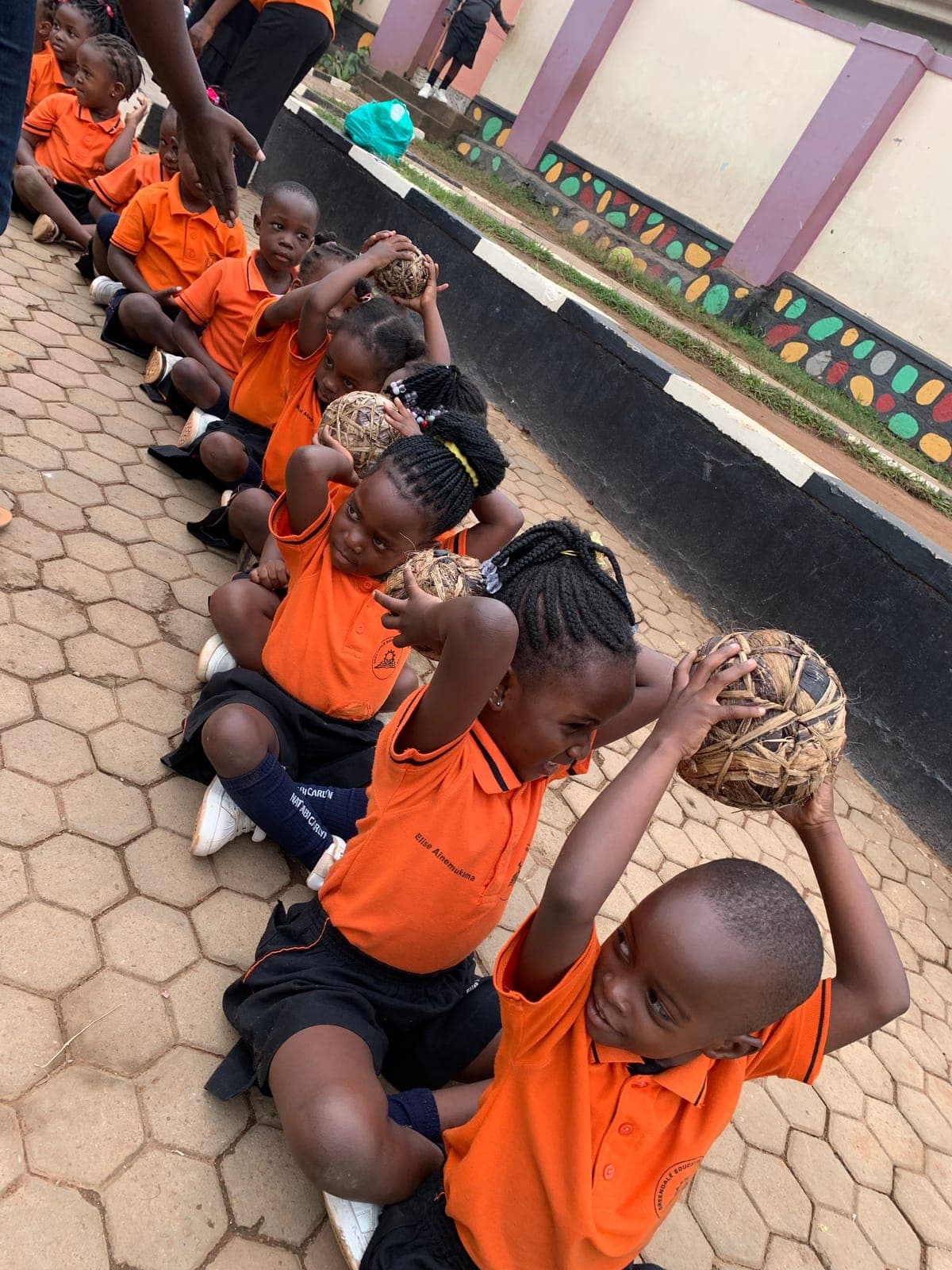 Kindergarten P.E. drill on our campus